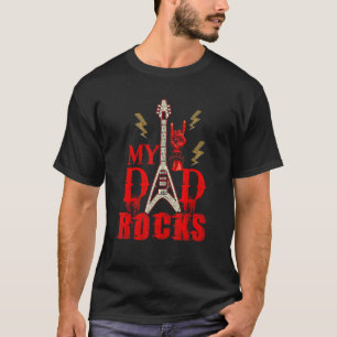 T-shirt Mon papa assure Guitare rock en famille Fête des