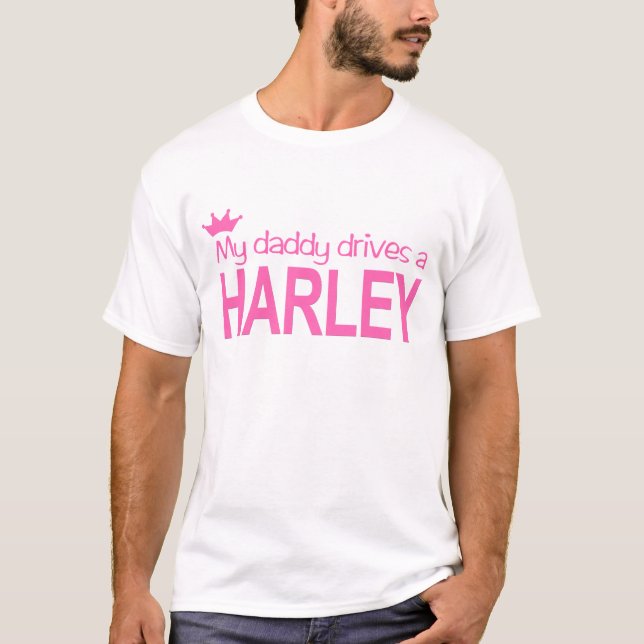 T-shirt Mon papa conduit un Harley (Devant)