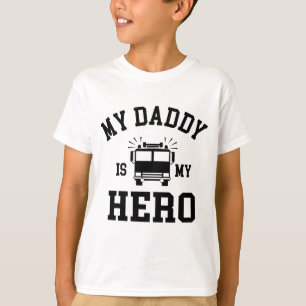 T-shirt Mon papa est mon sapeur-pompier de héros