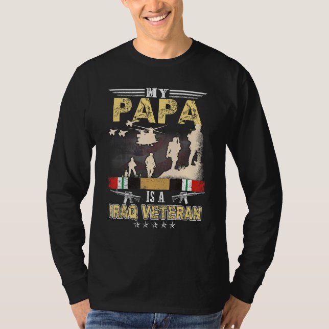 T-shirt Mon Papa Est Un Vétéran Irakien Fière De Nous Vété (Devant)