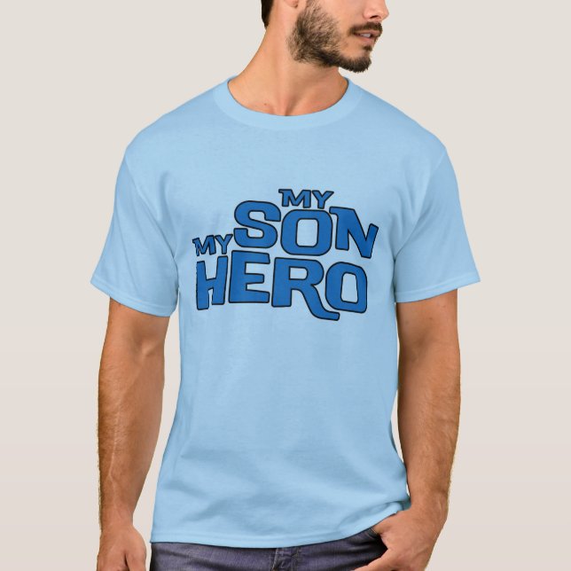 T-shirt MON PAPA MON HÉROS - customisé (Devant)