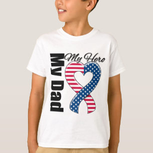 T-shirt Mon papa mon ruban patriotique des Etats-Unis de