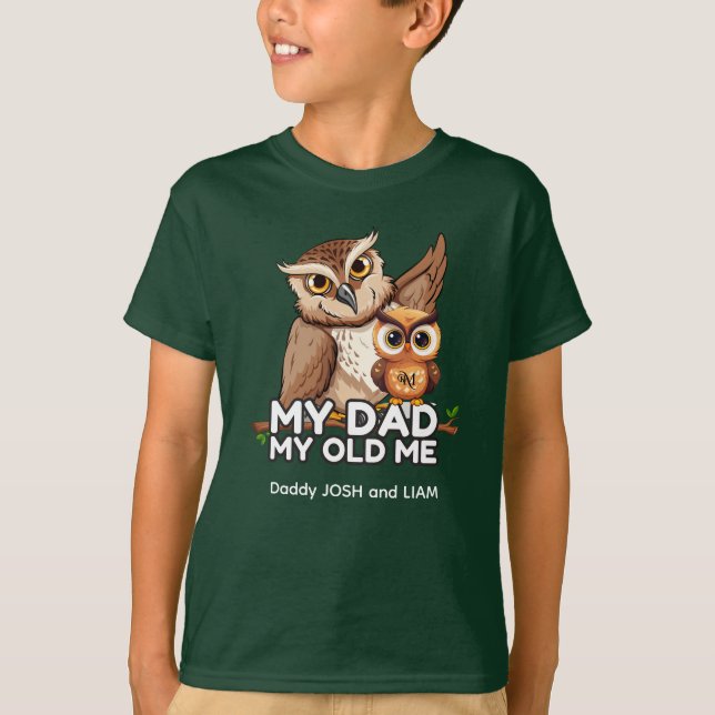 T-Shirt : Mon papa Mon Vieux Moi (vert) (Devant)