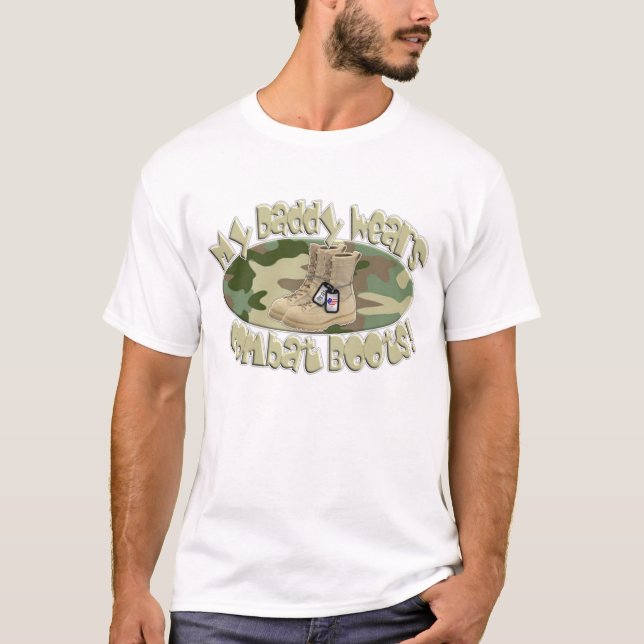 T-shirt Mon papa porte des bottes de combat (Devant)