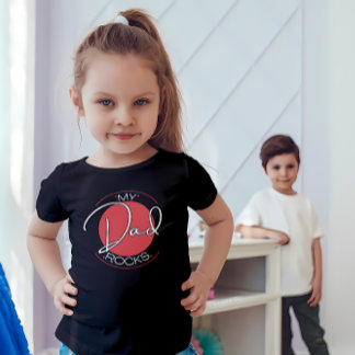 T-shirt Mon papa Rocks Tee : Cadeau de Fête des pères uniq