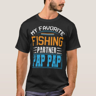 T-shirt Mon partenaire de pêche favori Fête des pères PAP 