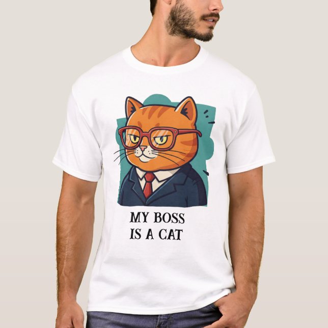 T-shirt Mon patron est un chat drôle de chat (Devant)