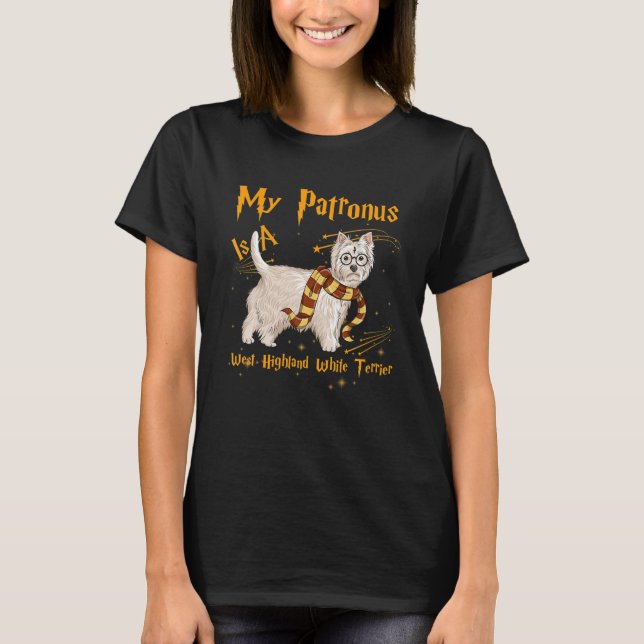 T-shirt Mon Patronus Est Un Chien De Terrier Blanc De West (Devant)