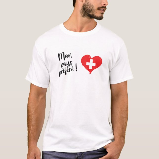 T-shirt Mon pays préféré Suisse (Devant)