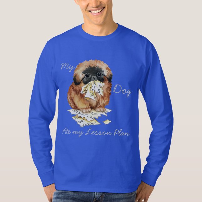 T-shirt Mon Pekingese Mange Mon plan de leçon (Devant)