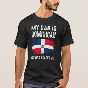 T-shirt Mon père est dominicain Drapeau de la République d