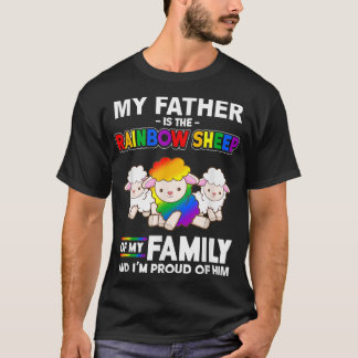 T-shirt Mon Père Est Le Mouton Arc-En-Ciel De Ma Famille L
