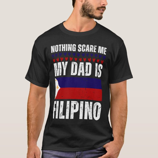 T-shirt Mon père est Philippin Philippine Pride Flag Herit (Devant)