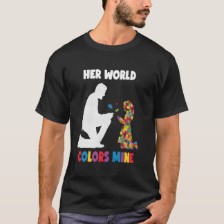 T-shirt Mon père fierté fille enfants autistiques autisme