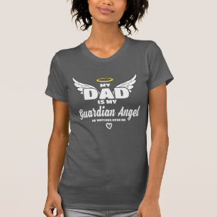 T-shirt Mon Père, Mon Ange Gardien, Me Surveille En Mémoir