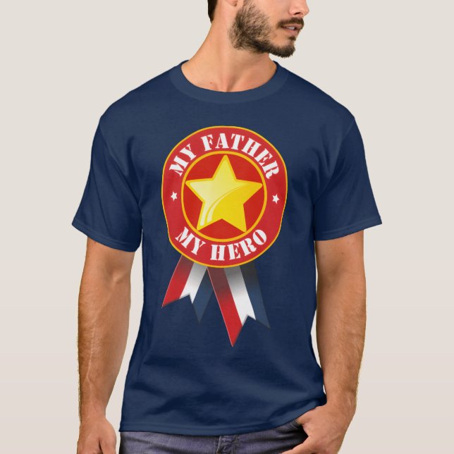 T-shirt Mon père mon héros drôle (Devant)