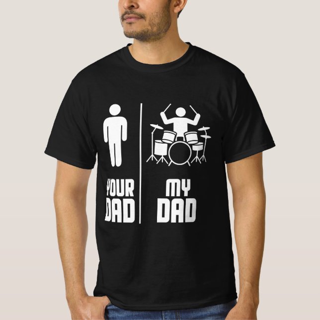 T-shirt Mon père, ton père, batteur (Devant)