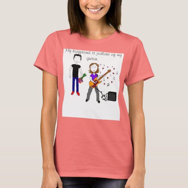 T-shirt Mon petit ami est jaloux (Devant)