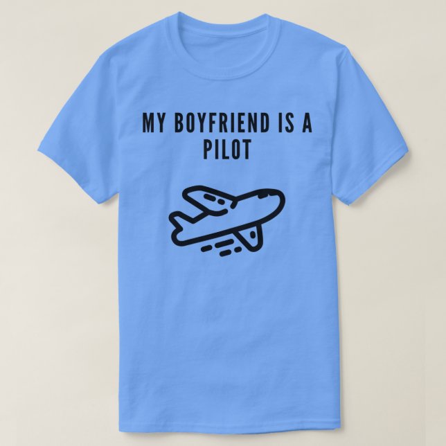 T-shirt mon petit ami est pilote  (Design devant)