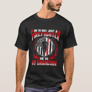 T-shirt Mon Petit-Fils Est Un Pompier Fier Grand-Mère Fie