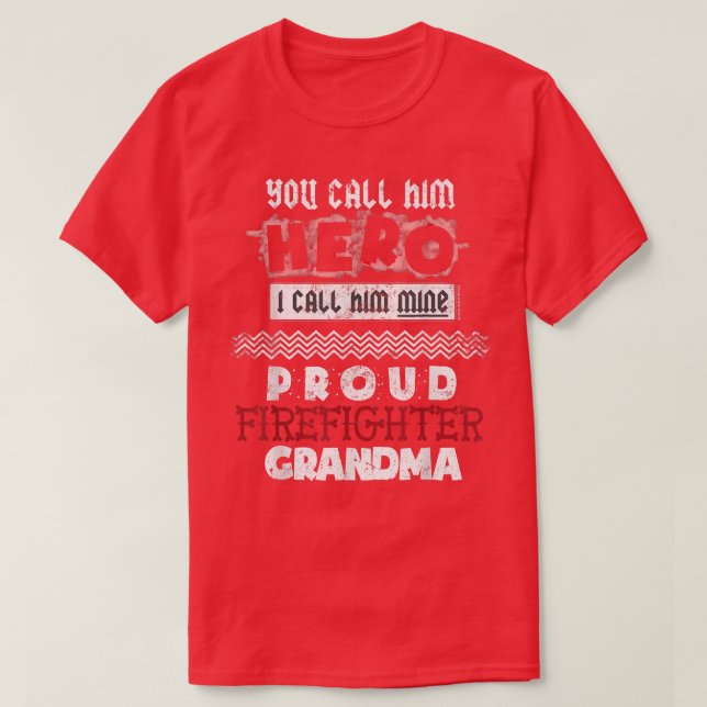 T-shirt Mon Petit-Fils Est Un Pompier Fier Pompier Arg (Design devant)