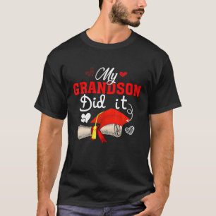 T-shirt Mon Petit-Fils L'A Fait Casquette Diplômé Fière Gr