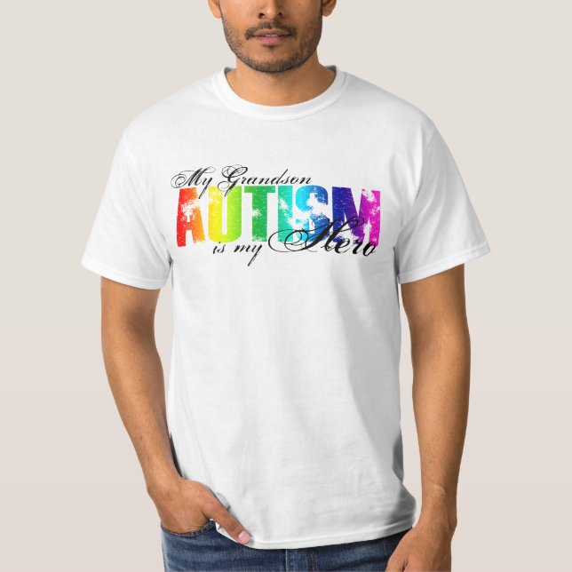 T-shirt Mon petit-fils mon héros - autisme (Devant)