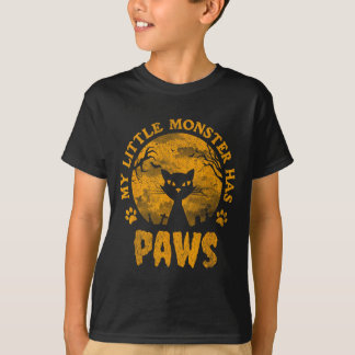 T-shirt Mon Petit Monstre A Des Patrouilles Chat Éffrayant