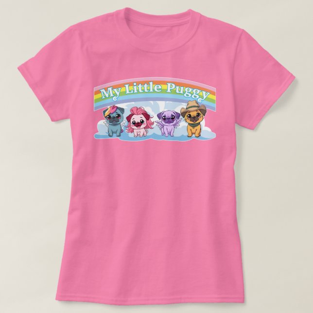 T-shirt Mon petit Puggy MLP Carlin mignon (Design devant)