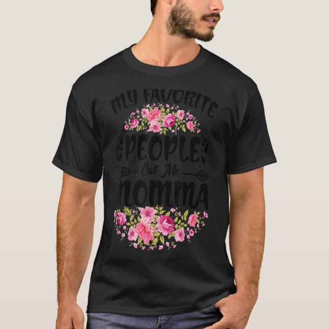 T-shirt Mon peuple favori m'appelle maman Flower D (Devant)