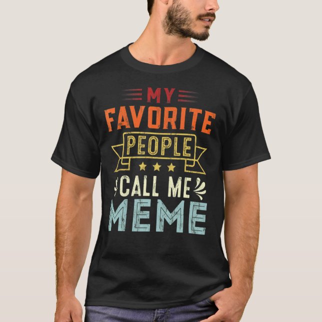 T-shirt Mon peuple favori m'appelle Meme Retro Mère's Da (Devant)