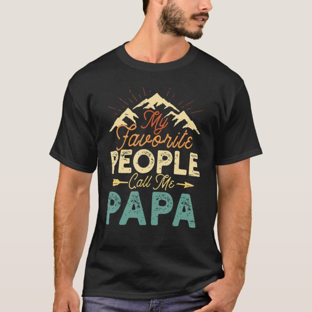 T-shirt Mon Peuple Préféré M'Appelle Papa Men Retro Décor  (Devant)