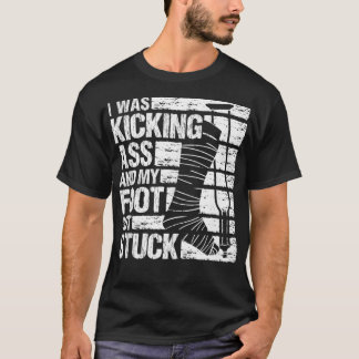 T-shirt Mon Pied A Été Coincé Jambe Broken Bone Blessé Rec