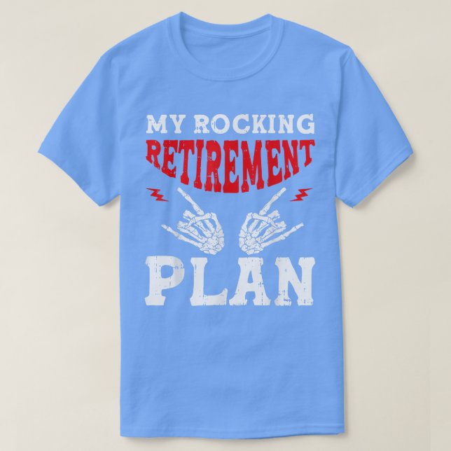 T-shirt Mon plan de retraite à la roche Joueur de guitare  (Design devant)