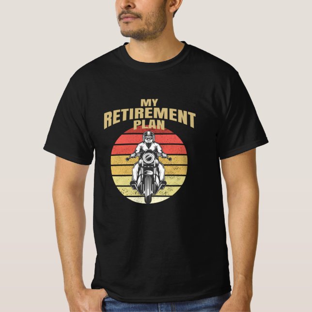 T-shirt Mon plan de retraite moto (Devant)