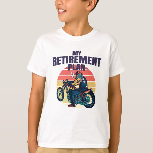T-shirt Mon plan de retraite moto (Devant)