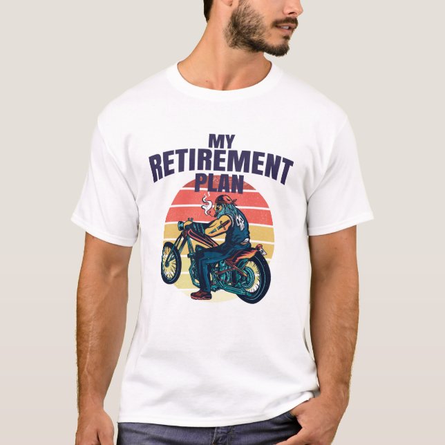 T-shirt Mon plan de retraite moto (Devant)