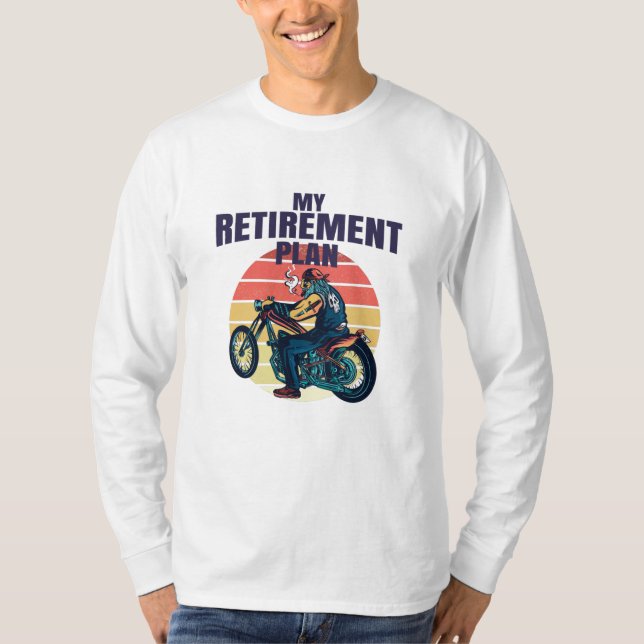 T-shirt Mon plan de retraite moto (Devant)
