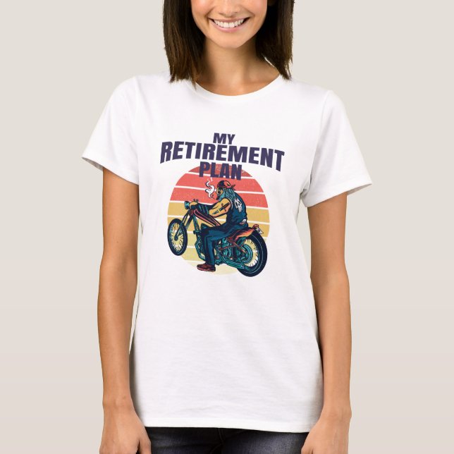 T-shirt Mon plan de retraite moto (Devant)
