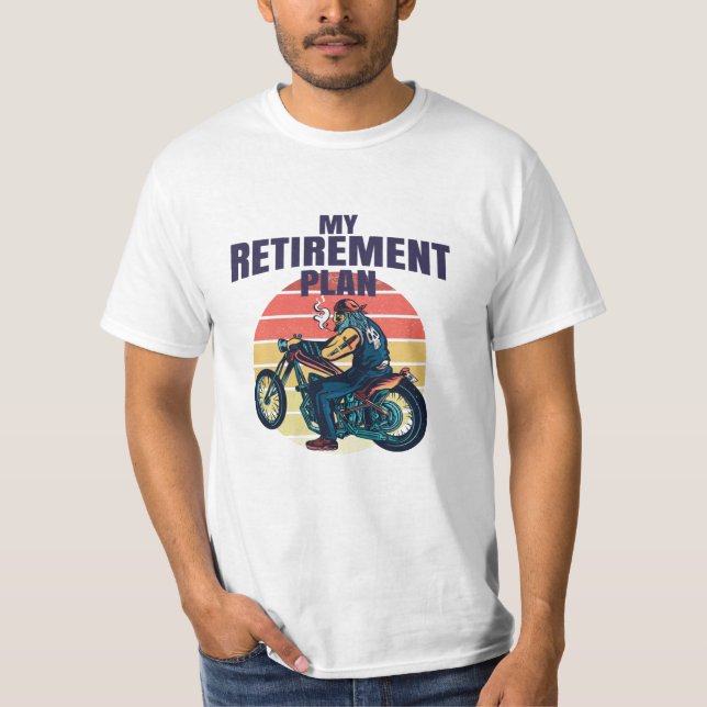 T-shirt Mon plan de retraite moto (Devant)