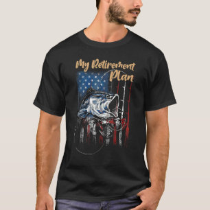 T-shirt Mon Plan De Retraite Pêche Vintage 1