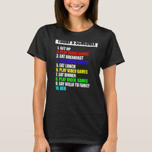 T-shirt Mon planning Jeux vidéo de jour parfait Tee Funny