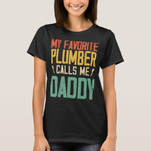 T-shirt Mon Plumber Favori M'Appelle Papa Vintage Retro
