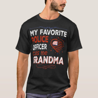 T-shirt Mon Policier Préféré M'Appelle Famille Grand-Mère