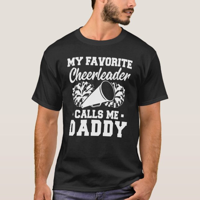T-shirt Mon Pom-pom girl Favori M'Appelle Papa Cheer Papa (Devant)