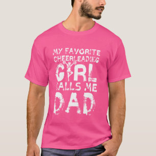 T-shirt Mon Pom-pom girl Favori M'Appelle Papa Cheerleader