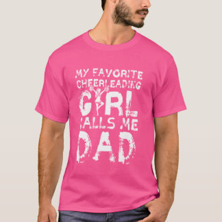 T-shirt Mon Pom-pom girl Favori M'Appelle Papa Cheerleader