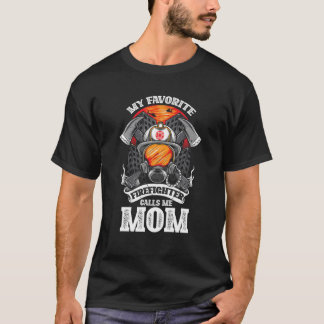T-shirt Mon pompier favori m'appelle maman pompier