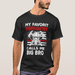 T-shirt Mon pompier préféré m'appelle grand frère Thin Red