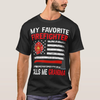 T-shirt Mon pompier préféré m'appelle grand-mère pompier